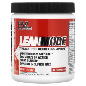 Thực phẩm chức năng EVLution Nutrition LeanMode Stimulant Free Weight Loss Support Fruit Punch 5.40 oz (153 g) 685450088039