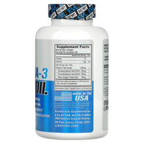 Thực phẩm bổ sung EVLution Nutrition Omega-3 Fish Oil 120 Softgels 818901020269