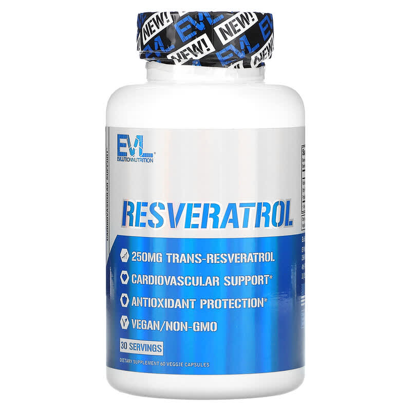 EVLution Nutrition Resveratrol 250 mg 60 Veggie Capsules 8 Thực phẩm chức năng EVLution Nutrition Resveratrol 250 mg 60 Veggie Capsules 818901028135