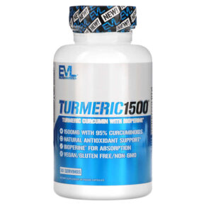 Thực phẩm chức năng EVLution Nutrition Turmeric1500 Turmeric Curcumin with Bioperine 90 Veggie Capsules 818901020511