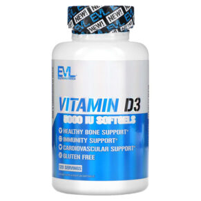 Thực phẩm chức năng EVLution Nutrition Vitamin D3 5.000 IU 120 Softgels 818901023017