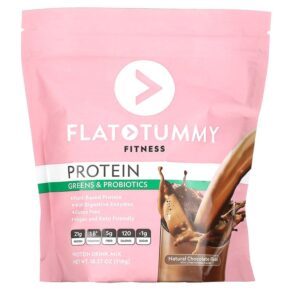 Thực phẩm chức năng Flat Tummy Fitness Protein Drink Mix Greens & Probiotics Natural Chocolate 18.27 oz (518 g) 811909033019