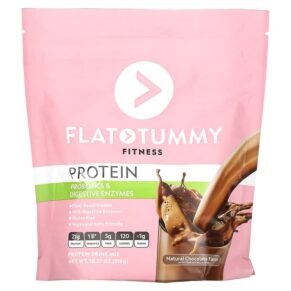 Thực phẩm chức năng Flat Tummy Fitness Protein Drink Mix Probiotics & Digestive Enzymes Natural Chocolate 18.27 oz (518 g) 811909032999
