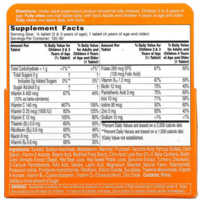 Thực phẩm bổ sung Flintstones Children's Multivitamin Supplement + Immunity Support Fruit 60 Chewable Tablets 016500086192