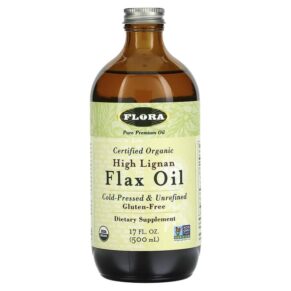 Thực phẩm chức năng Flora Certified Organic High Lignan Flax Oil 17 fl oz (500 ml) 061998678961