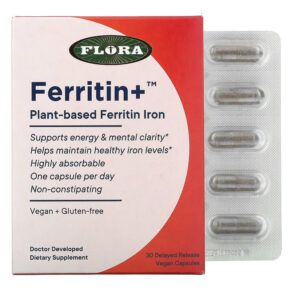 Thực phẩm chức năng Flora Ferritin+ Plant-Based Ferritin Iron 30 Delayed Release Vegan Capsules 061998647257