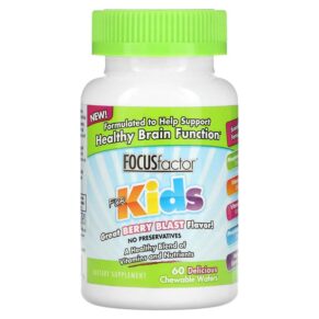 Thực phẩm chức năng Focus Factor Healthy Brain Function For Kids Berry Blast 60 Chewable Wafers 726000105032