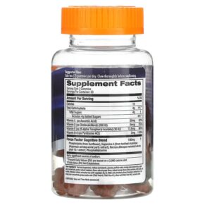 Thực phẩm bổ sung Focus Factor Nutrition For The Brain Grape Raspberry Orange 60 Gummies 855119006029
