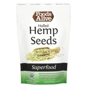Thực phẩm chức năng Foods Alive Superfood Organic Hulled Hemp Seeds 8 oz (227 g) 891551000386