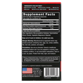 Thực phẩm bổ sung Force Factor Black Maca 60 Capsules 818594014880