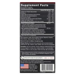 Thực phẩm bổ sung Force Factor Force Factor Test X180 Alpha Testosterone Booster 60 Capsules 60 Capsules 818594014514