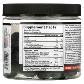 Thực phẩm bổ sung Force Factor Forebrain Gummies Memory Support Mixed Berry 60 Gummies 818594015429