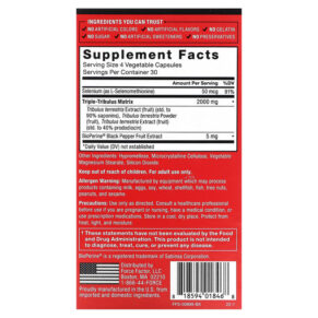 Thực phẩm bổ sung Force Factor Fundamentals Tribulus Terrestris Max 500 mg 120 Vegetable Capsules 818594018468