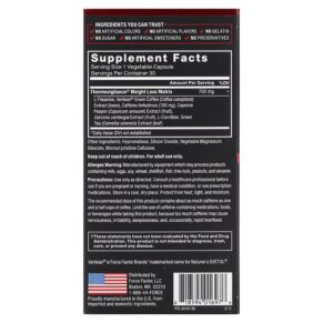 Thực phẩm bổ sung Force Factor LeanFire Fast-Acting Weight Loss Formula 30 Vegetable Capsules 818594016976