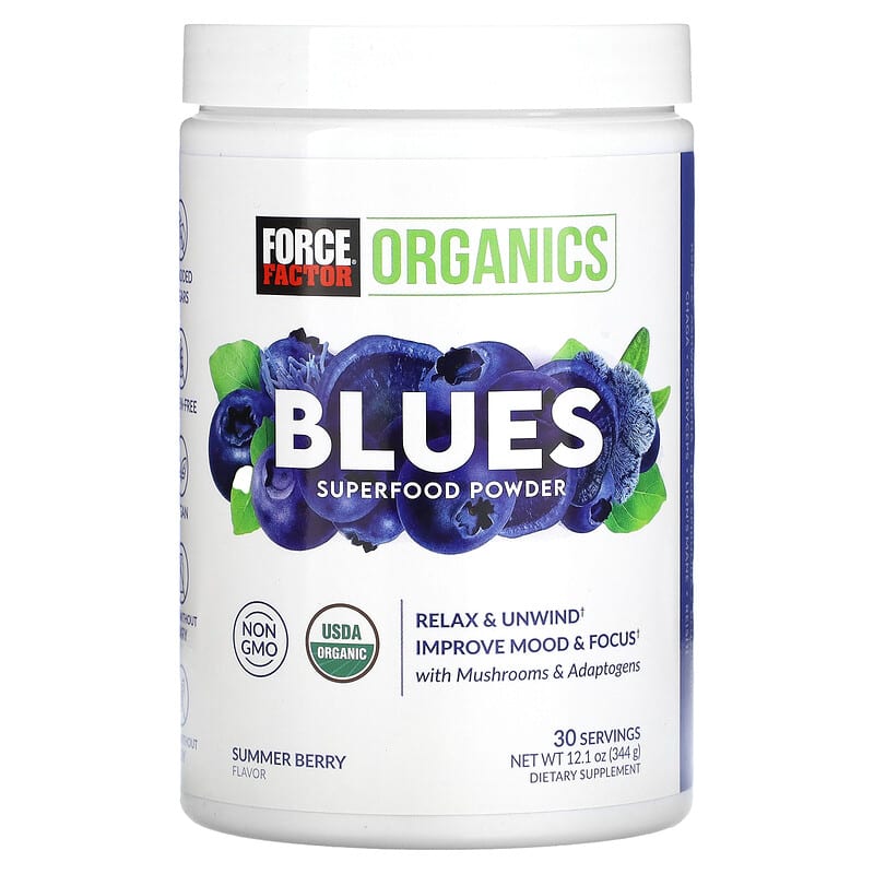 Force Factor Organics Blues Superfood Powder Summer Berry 12.1 oz (344 g) 8 Thực phẩm chức năng Force Factor Organics Blues Superfood Powder Summer Berry 12.1 oz (344 g) 818594018949