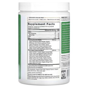 Thực phẩm bổ sung Force Factor Organics Greens Superfood Powder Fresh Apple 11.1 oz (316 g) 818594018963