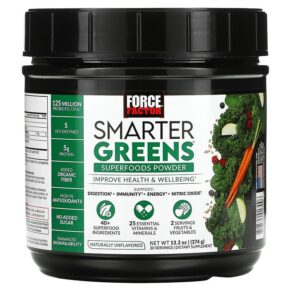 Thực phẩm chức năng Force Factor Smarter Greens Superfood Powder Unflavored 13.2 oz (374 g) 818594017096