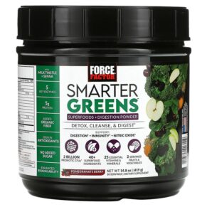 Thực phẩm chức năng Force Factor Smarter Greens Superfoods + Digestion Powder Pomegranate Berry 14.8 oz (419 g) 818594017119