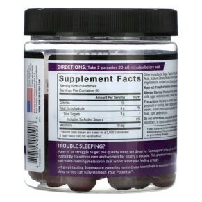 Thực phẩm bổ sung Force Factor Somnapure Gummies Melatonin Dream Berry 5 mg 120 Gummies 818594015207