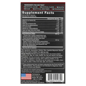 Thực phẩm bổ sung Force Factor Test X180 Alpha Testosterone Booster 120 Capsules 818594010349