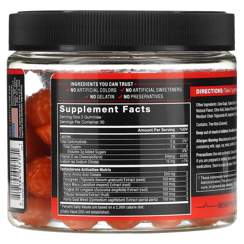 Force Factor Test X180 Berry Punch 60 Gummies 2 Thực phẩm bổ sung Force Factor Test X180 Berry Punch 60 Gummies 818594017171