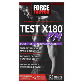 Thực phẩm chức năng Force Factor Test X180 PM Nighttime Testosterone Booster 120 Tablets 818594016877