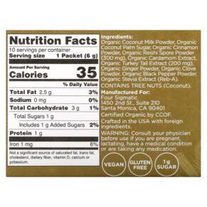Thực phẩm bổ sung Four Sigmatic Chai Latte Mix with Reishi Mushrooms 10 Packets 0.21 oz (6 g) Each 816897020829