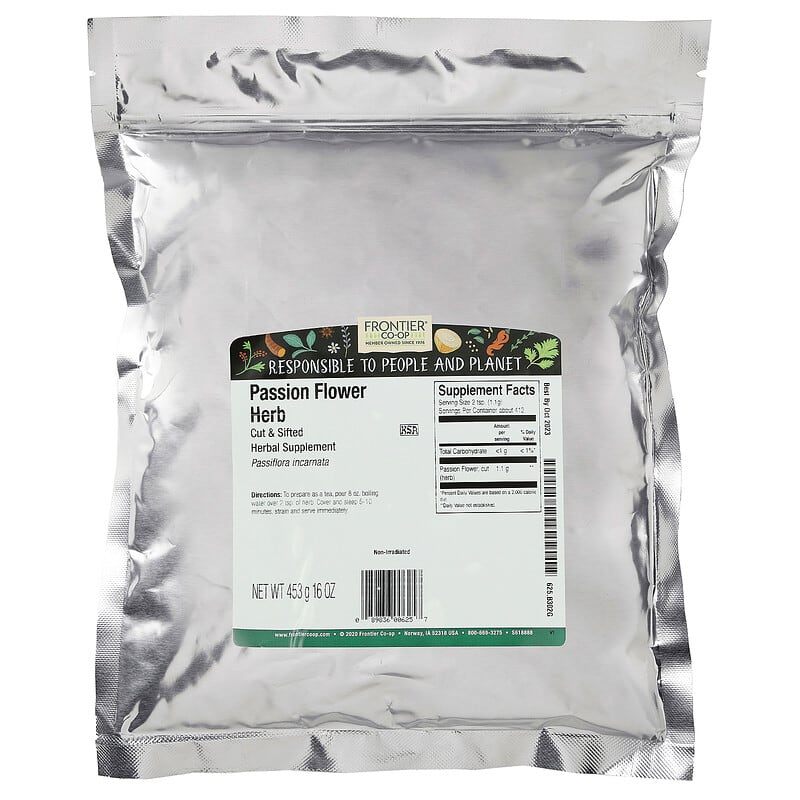 Frontier Co-op Cut & Sifted Passion Flower Herb 16 oz (453 g) 2 Thực phẩm bổ sung Frontier Co-op Cut & Sifted Passion Flower Herb 16 oz (453 g) 089836006257