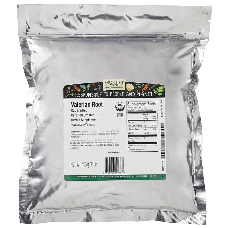 Frontier Co-op Organic Cut & Sifted Valerian Root 16 oz (453 g) 2 Thực phẩm bổ sung Frontier Co-op Organic Cut & Sifted Valerian Root 16 oz (453 g) 089836008886