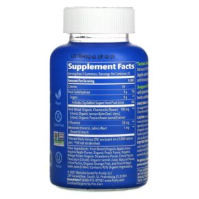 Thực phẩm bổ sung Fruily Herbal Melatonin Sleep with Organic Apple Peach & Mango Mixed Fruit 50 Gummies 850019556087