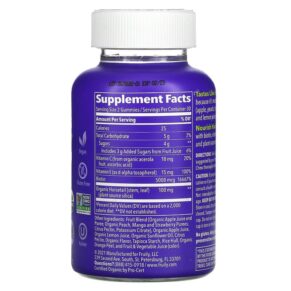 Thực phẩm bổ sung Fruily Organic Biotin Hair Skin & Nails with Vitamins C & E Silica Mixed Fruit 60 Gummies 850019556025