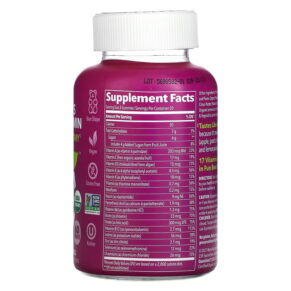 Thực phẩm bổ sung Fruily Organic Children's Multivitamin with 17 Vitamins and Minerals Mixed Fruit 60 Gummies 850019556117