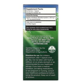 Thực phẩm bổ sung Fungi Perfecti Host Defense Agarikon 60 Vegetarian Capsules 633422031224