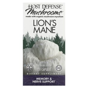 Thực phẩm chức năng Fungi Perfecti Host Defense Host Defense Mushrooms Lion's Mane Memory & Nerve Support 120 Capsules 633422031637
