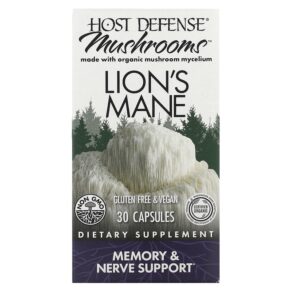 Thực phẩm chức năng Fungi Perfecti Host Defense Host Defense Mushrooms Lion's Mane Memory & Nerve Support 30 Capsules 633422031613