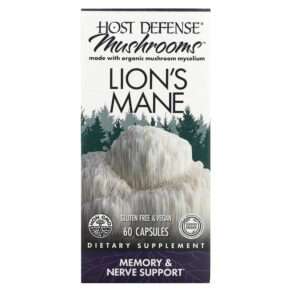 Thực phẩm chức năng Fungi Perfecti Host Defense Host Defense Mushrooms Lion's Mane Memory & Nerve Support 60 Capsules 633422031620
