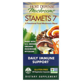 Thực phẩm chức năng Fungi Perfecti Host Defense Host Defense Mushrooms Stamets 7 Daily Immune Support 60 Vegetarian Capsules 633422037028
