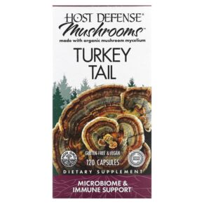 Thực phẩm chức năng Fungi Perfecti Host Defense Host Defense Mushrooms Turkey Tail Immune Support 120 Vegetarian Capsules 633422027333
