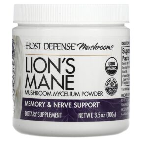 Thực phẩm chức năng Fungi Perfecti Host Defense Lion's Mane Mushroom Mycelium Powder Memory & Nerve Support 3.5 oz (100 g) 633422306964