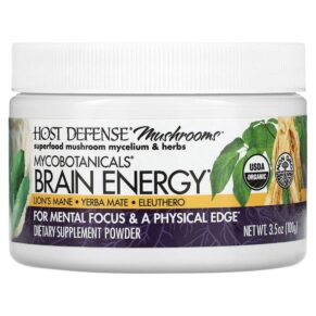 Thực phẩm chức năng Fungi Perfecti Host Defense Mushrooms MycoBotanicals Brain Energy 3.5 oz (100 g) 633422608860