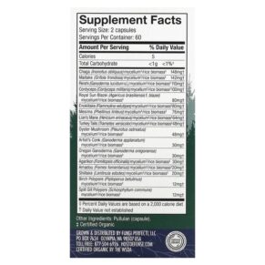 Thực phẩm bổ sung Fungi Perfecti Host Defense MyCommunity A 17 Species Multi Mushroom Complex 120 Vegetarian Capsules 633422038131