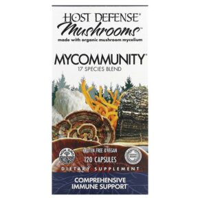 Thực phẩm chức năng Fungi Perfecti Host Defense MyCommunity A 17 Species Multi Mushroom Complex 120 Vegetarian Capsules 633422038131