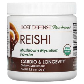 Thực phẩm chức năng Fungi Perfecti Host Defense Reishi Mushroom Mycelium Powder Cardio & Longevity 3.5 oz (100 g) 633422822723