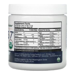 Thực phẩm bổ sung Fungi Perfecti Host Defense Stamets 7 Mushroom Mycelium Powder Daily Immune Support 3.5 oz (100 g) 633422354521
