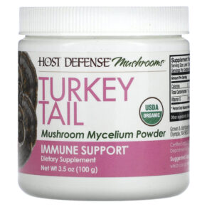 Thực phẩm chức năng Fungi Perfecti Host Defense Turkey Tail Mushroom Mycelium Powder Immune Support 3.5 oz (100 g) 633422477718