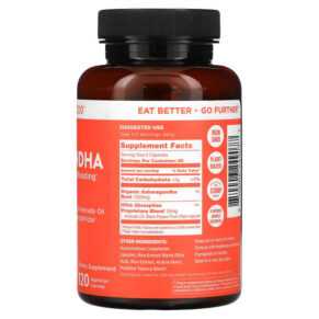 Thực phẩm bổ sung Further Food Premium Ashwagandha Maximum Strength 662.5 mg 120 Vegetarian Capsules 850006249077