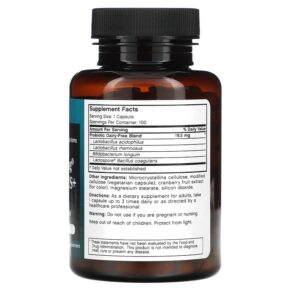 Thực phẩm bổ sung Futurebiotics Longest Living Acidophilus+ 100 Vegetarian Capsules 049479001163