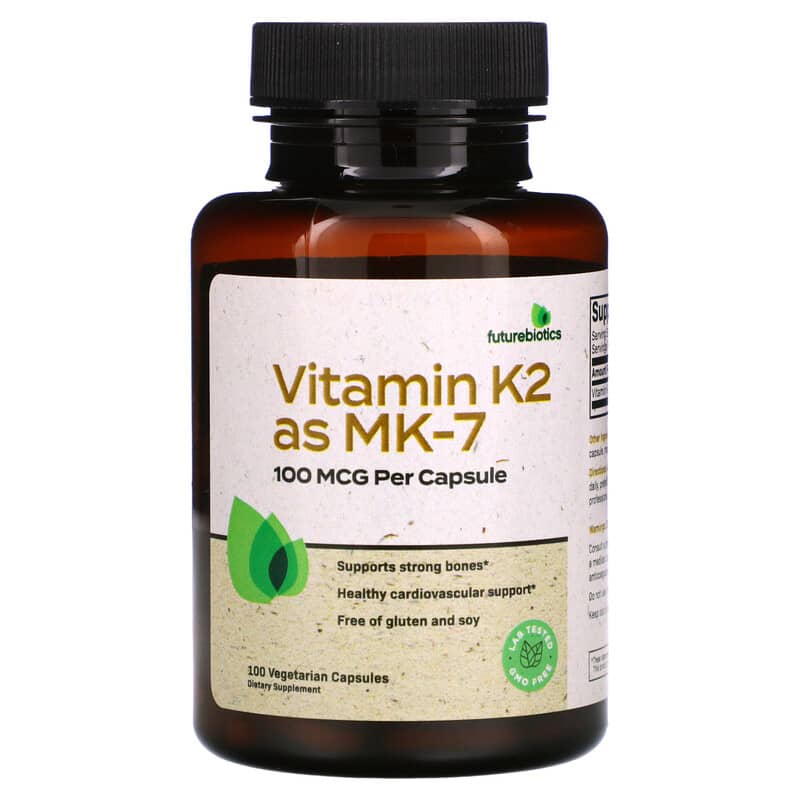 Futurebiotics Vitamin K2 as MK-7 100 mcg 100 Vegetarian Capsules 8 Thực phẩm chức năng Futurebiotics Vitamin K2 as MK-7 100 mcg 100 Vegetarian Capsules 049479500901