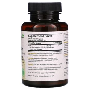 Thực phẩm bổ sung Futurebiotics Zinc Triple Action 30 mg 150 Vegetarian Capsules 049479501205