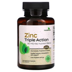 Thực phẩm chức năng Futurebiotics Zinc Triple Action 30 mg 150 Vegetarian Capsules 049479501205